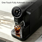 6 Cups Black/White Espresso Machine with Built-in Grinder, LatteFoam Milk Frother, Dual Cup Brewing, 9 One-Touch Drinks and Cold Brew