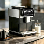 12 Cups Black/ White Espresso Machine with Built-in Grinder, Hot and Cold Automatic Milk Frother, 34 One-Touch Drinks