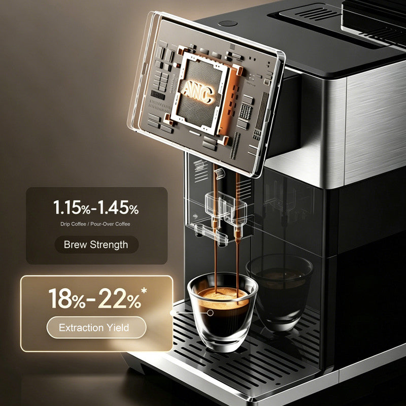 12 Cups Black/ White Espresso Machine with Built-in Grinder, Hot and Cold Automatic Milk Frother, 34 One-Touch Drinks