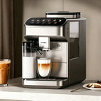 6 Cups Black Espresso Machine with AI Voice Control, AI Bean Recognition, One-Touch Grinding and Brewing