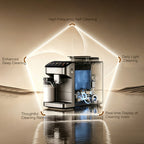 6 Cups Black Espresso Machine with AI Voice Control, AI Bean Recognition, One-Touch Grinding and Brewing