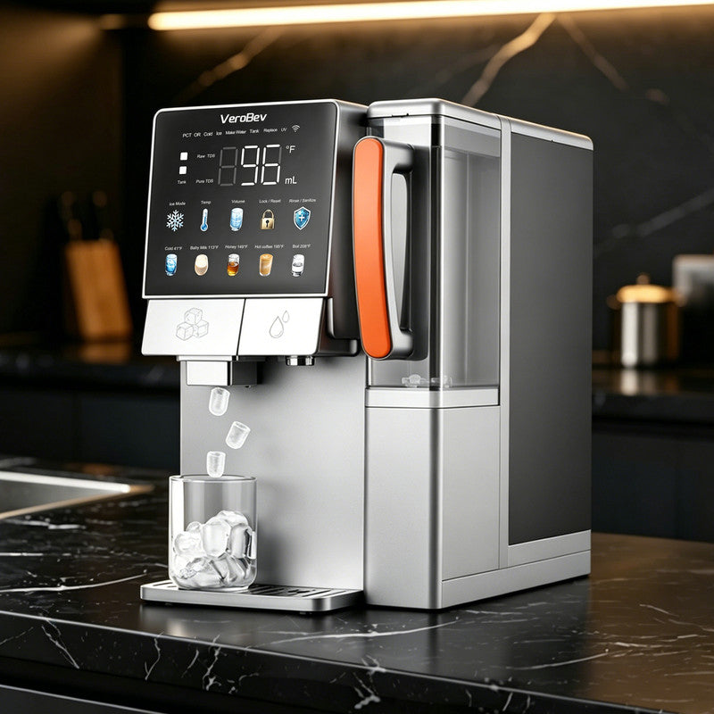 Countertop RO Water Purifier with Ice Maker, Instant Hot & Cold Water, Alkaline Mineral Water System and Touch Display