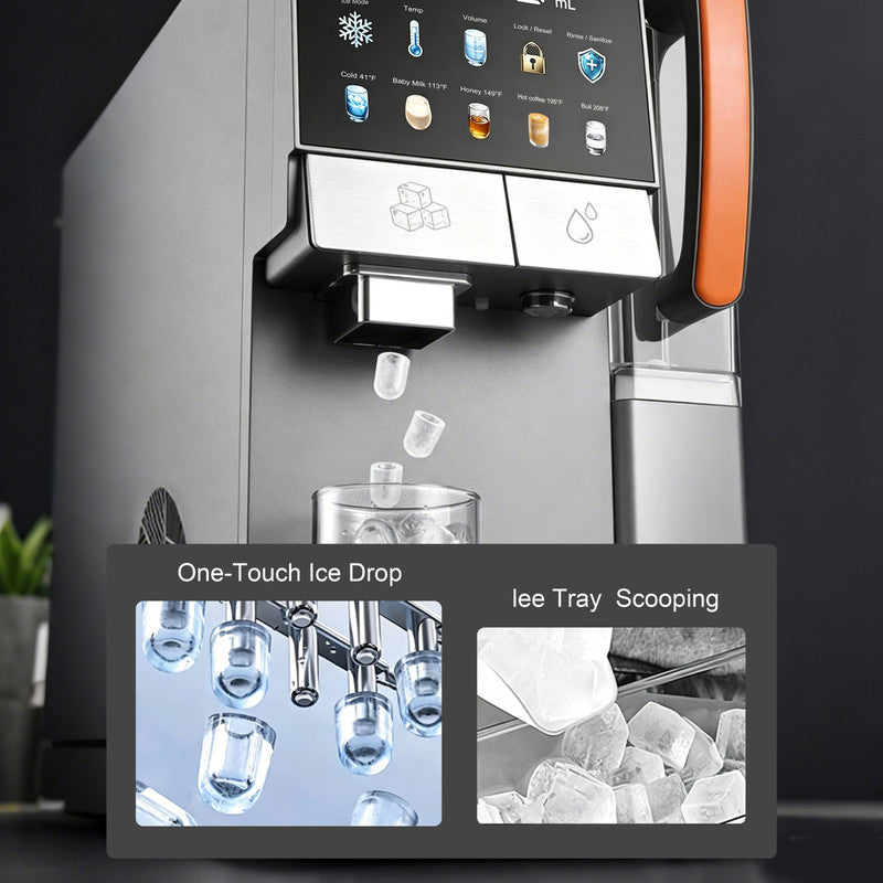 Countertop RO Water Purifier with Ice Maker, Instant Hot & Cold Water, Alkaline Mineral Water System and Touch Display