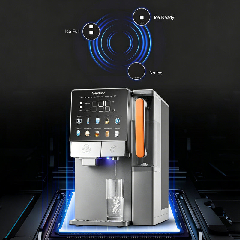 Countertop RO Water Purifier with Ice Maker, Instant Hot & Cold Water, Alkaline Mineral Water System and Touch Display