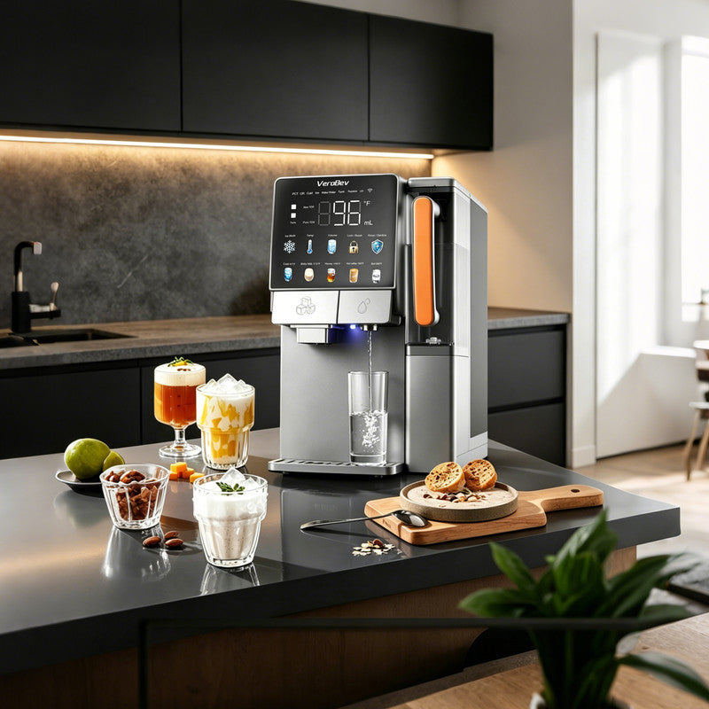 Countertop RO Water Purifier with Ice Maker, Instant Hot & Cold Water, Alkaline Mineral Water System and Touch Display