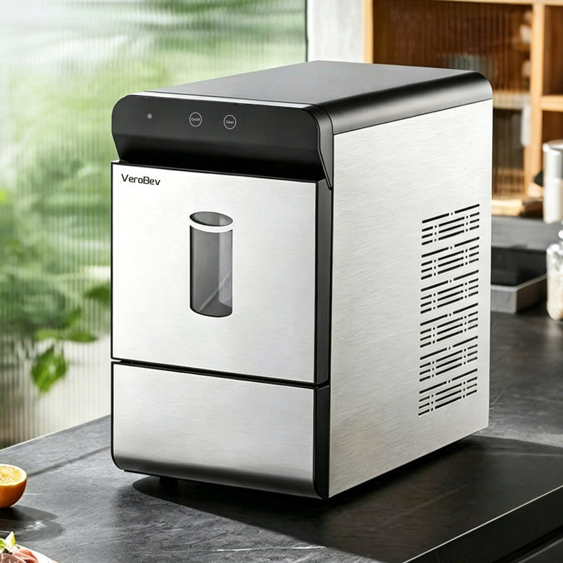 Countertop Ice Maker with Solid Ice Cubes, Automatic Ice Making, Portable Design and Large Ice Capacity