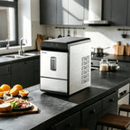Countertop Ice Maker with Solid Ice Cubes, Automatic Ice Making, Portable Design and Large Ice Capacity